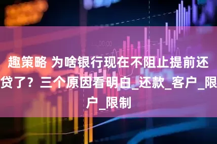 趣策略 为啥银行现在不阻止提前还房贷了？三个原因看明白_还款_客户_限制